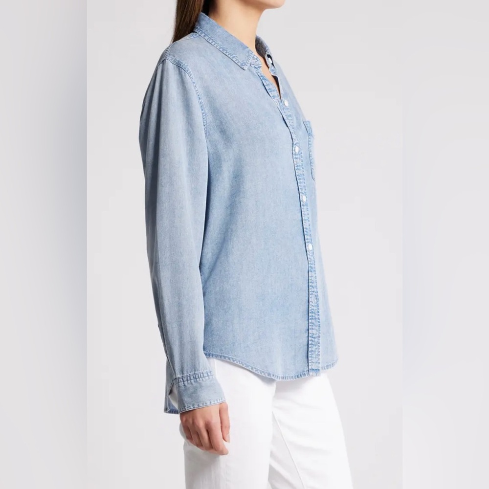 Rails women’s Ingrid Light Blue Denim chambray Shirt - Picture 2 of 11